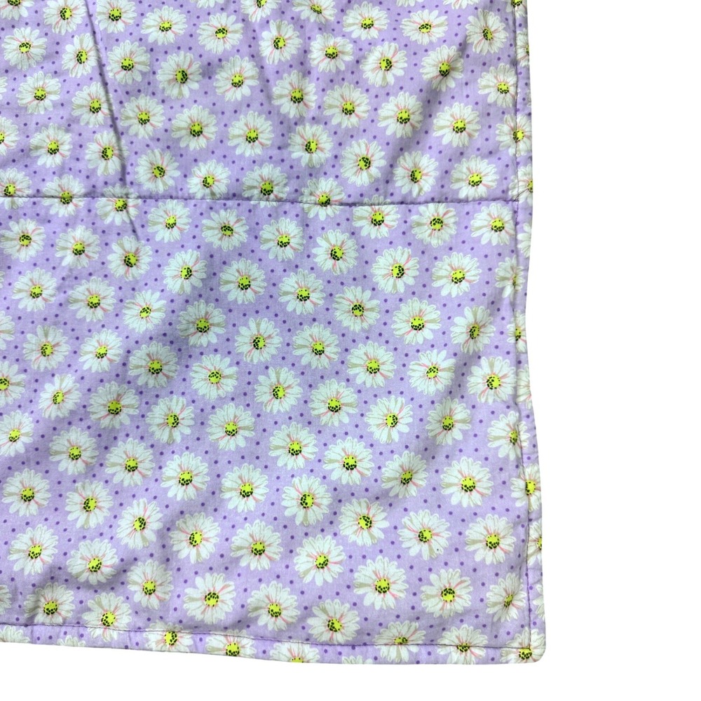 Handmade Purple Daisy Floral Quilted Blanket Throw 41x70 Cottagecore Farmhouse - Picture 3 of 7